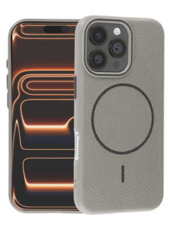 Magnetic Leather Soft Cases (TIT GRAY) for iPhone 16 Pro Max (Only Ground Shipping)