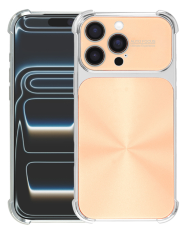CD-Pattern Electroplated Four Corner Shockproof Case - GOLD for iPhone 16 Pro Max (Only Ground Shipping)