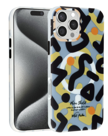 Graffiti Design with Wireless Charging Magnetic Case - BLACK for iPhone 16 Pro (Only Ground Shipping)