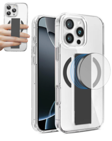 Hard Clear Case with MagGrip for iPhone 16 Pro Max (BLACK) (Only Ground Shipping)
