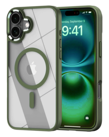 Shiny Magnetic Clear Cases - GREEN for iPhone 17 (Only Ground Shipping)