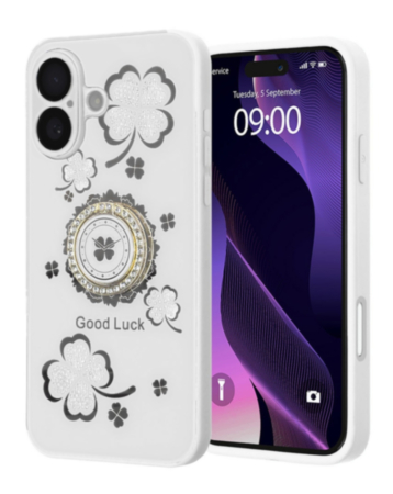 Luxury Diamond Shiny Cases with Ring - WHITE for iPhone 17 (Only Ground Shipping)