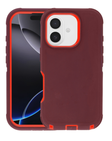 Heavy Duty Case - MAROON & RED for iPhone 17 (Only Ground Shipping)