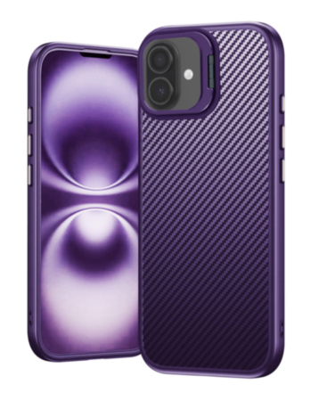 Luxury Carbon Fiber Textured Case - PURPLE for iPhone 17 (Only Ground Shipping)