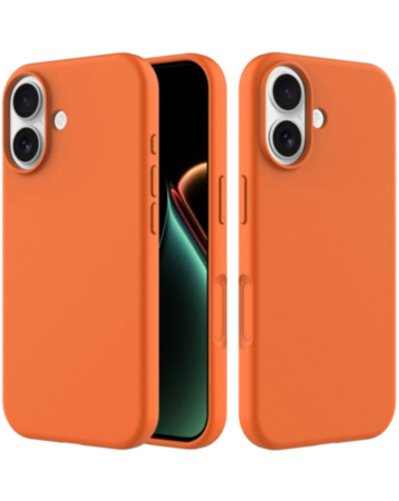 Soft Solid Silicone Case (Full Buttom Cover) - ORANGE for iPhone 17 (Only Ground Shipping)