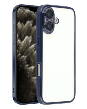 Frosted Transparent Matte Case with Lens Protection (BLUE) for iPhone 17 (Only Ground Shipping)