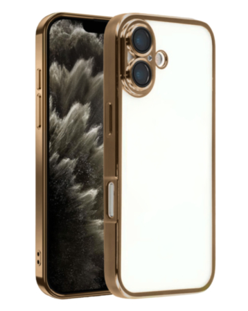 Frosted Transparent Matte Case with Lens Protection (GOLD) for iPhone 17 (Only Ground Shipping)