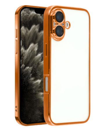Frosted Transparent Matte Case with Lens Protection (ORANGE) for iPhone 17 (Only Ground Shipping)