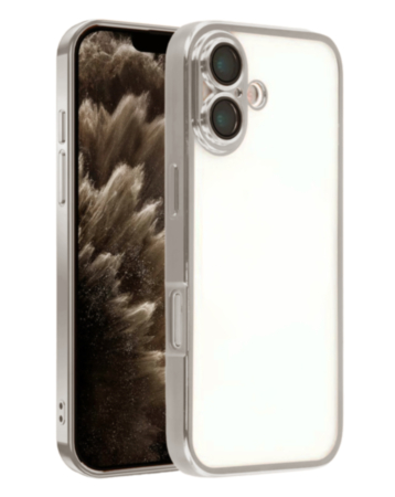 Frosted Transparent Matte Case with Lens Protection (SILVER) for iPhone 17 (Only Ground Shipping)
