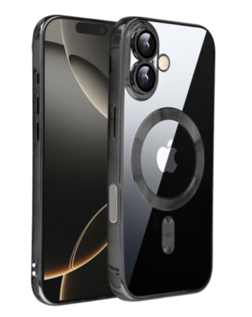 Shiny Wireless Charging Clear Case - BLACK for iPhone 17 (Only Ground Shipping)