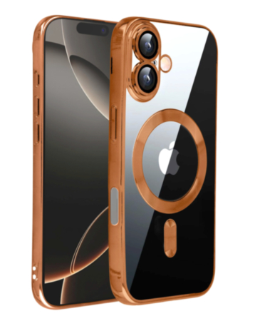 Shiny Wireless Charging Clear Case - ROSE GOLD for iPhone 17 (Only Ground Shipping)