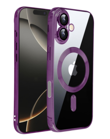 Shiny Wireless Charging Clear Case - PURPLE for iPhone 17 (Only Ground Shipping)