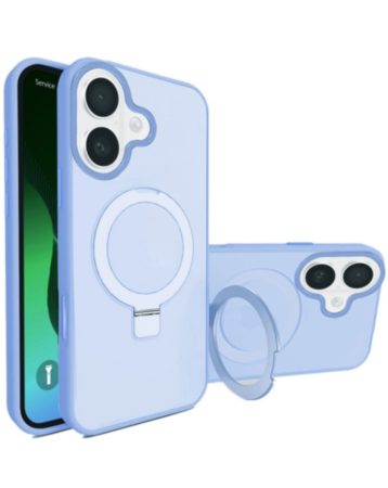 Carbon Wireless Charging Case with Ring Stand - BLUE for iPhone 17 (Only Ground Shipping)