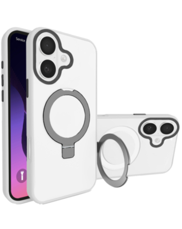 Carbon Wireless Charging Case with Ring Stand - CLEAR for iPhone 17 (Only Ground Shipping)