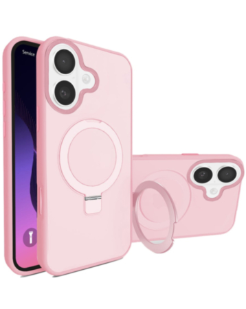 Carbon Wireless Charging Case with Ring Stand - PINK for iPhone 17 (Only Ground Shipping)