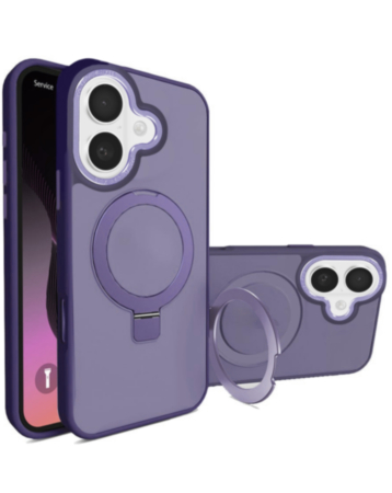 Carbon Wireless Charging Case with Ring Stand - PURPLE for iPhone 17 (Only Ground Shipping)