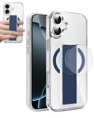 Hard Clear Case with MagGrip for iPhone 17 (BLUE) (Only Ground Shipping)