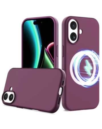 Soft Solid Silicone Case with Wireless Charging - MAROON for iPhone 17 (Only Ground Shipping)