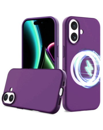 Soft Solid Silicone Case with Wireless Charging - PURPLE for iPhone 17 (Only Ground Shipping)