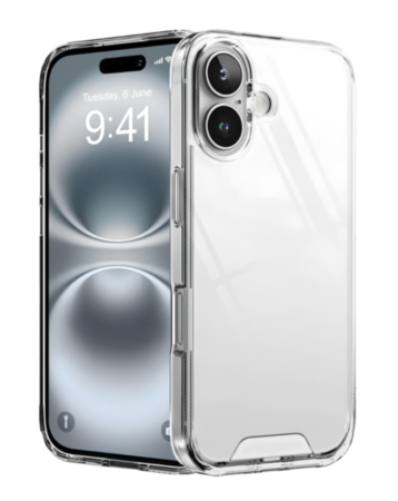 Hard Clear Case with Metal Button - CLEAR for iPhone 17 (Only Ground Shipping)