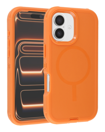 Wireless Charging Heavy Duty Case - ORANGE for iPhone 17 (Only Ground Shipping)