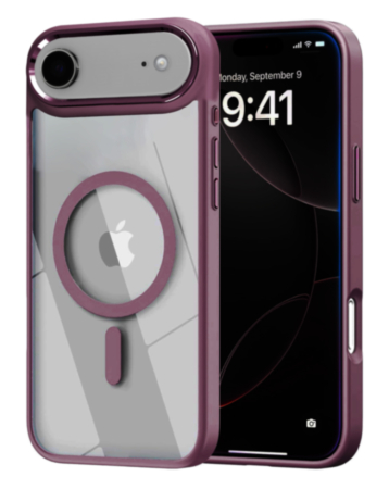 Shiny Magnetic Clear Cases (Burgundy) for iPhone Air (Only Ground Shipping)