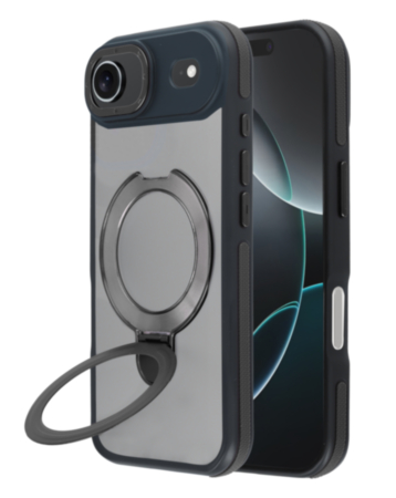 Matte Transparent Case with Wireless Charging Kickstand - BLACK for iPhone Air (Only Ground Shipping)