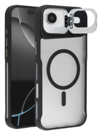 Matte Transparent Camera Stand Case with Wireless Charging for iPhone Air (BLACK) (Only Ground Shipping)