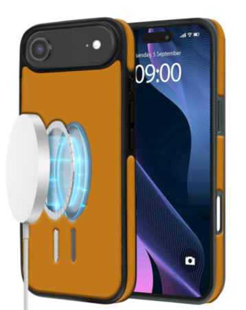 Wireless Charging Clear Case with IC Chip - ORANGE for iPhone Air (Only Ground Shipping)
