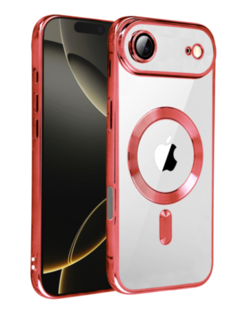 Shiny Wireless Charging Clear Case - RED for iPhone Air (Only Ground Shipping)