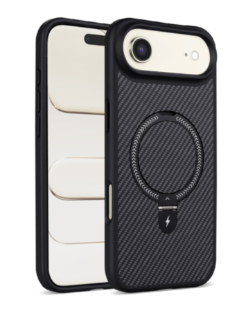 Magnetic Kickstand Case with Carbon Fiber - BLACK for iPhone Air (Only Ground Shipping)