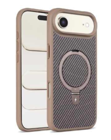 Magnetic Kickstand Case with Carbon Fiber -BROWN for iPhone Air (Only Ground Shipping)