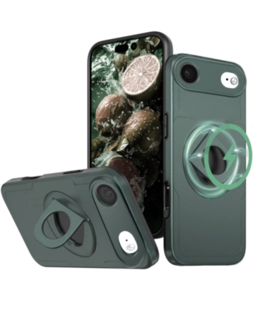 Ring Stand Case & Camera Lens Sliding Cover - DARK GREEN for iPhone Air (Only Ground Shipping)