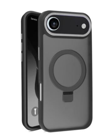 Carbon Wireless Charging Case with Ring Stand - BLACK for iPhone Air (Only Ground Shipping)