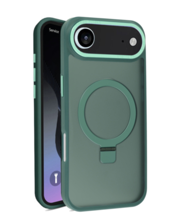 Carbon Wireless Charging Case with Ring Stand - GREEN for iPhone Air (Only Ground Shipping)