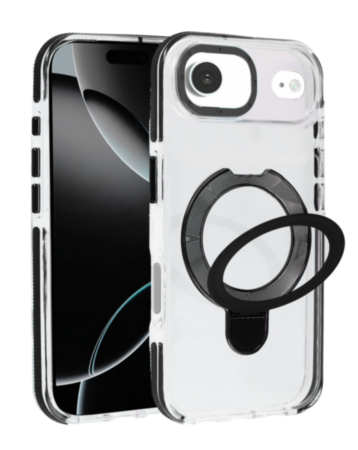 Transparent Case with Wireless Charging Kickstand - BLACK for iPhone Air (Only Ground Shipping)