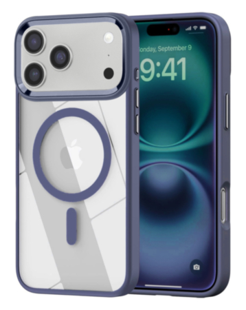 Shiny Magnetic Clear Cases - BLUE for iPhone 17 Pro (Only Ground Shipping)