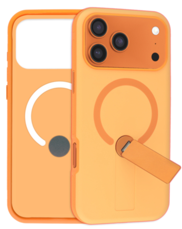 Shockproof Rugger Magnetic Case with Kickstand (ORANGE) for iPhone 17 Pro (Only Ground Shipping)