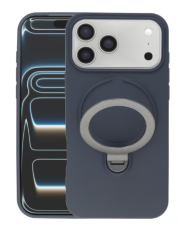 Pastel Shield Carbon Fiber Magnetic Kickstand Case (NAVY BLUE) for iPhone 17 Pro (Only Ground Shipping)