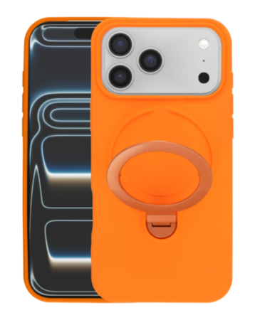 Pastel Shield Carbon Fiber Magnetic Kickstand Case (ORANGE) for iPhone 17 Pro (Only Ground Shipping)