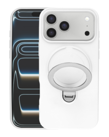 Pastel Shield Carbon Fiber Magnetic Kickstand Case (WHITE) for iPhone 17 Pro (Only Ground Shipping)