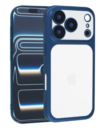 Frosted Transparent Matte Case with Lens Protection - BLUE for iPhone 17 Pro (Only Ground Shipping)