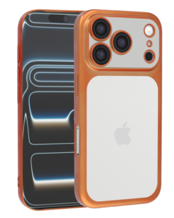 Frosted Transparent Matte Case with Lens Protection - ORANGE for iPhone 17 Pro (Only Ground Shipping)