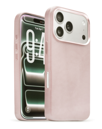 New Leather Case with Wireless Charger - SAND PINK for iPhone 17 Pro (Only Ground Shipping)