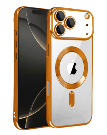 Shiny Wireless Charging Clear Case - ROSE GOLD for iPhone 17 Pro (Only Ground Shipping)
