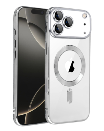 Shiny Wireless Charging Clear Case - SILVER for iPhone 17 Pro (Only Ground Shipping)
