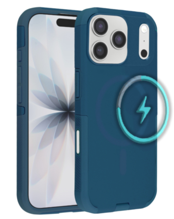 Dual Layer Cases with Wireless Charging (Blue) for iPhone 17 Pro / 18 Pro (Only Ground Shipping)
