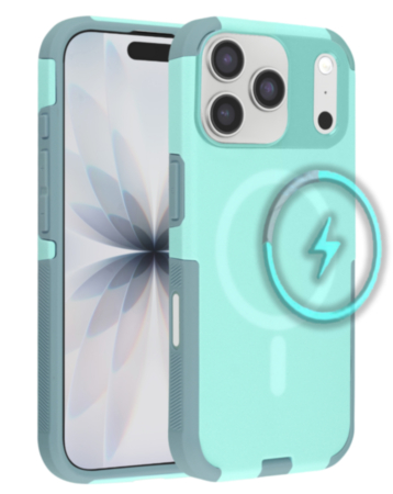 Dual Layer Cases with Wireless Charging (Teal) for iPhone 17 Pro / 18 Pro (Only Ground Shipping)