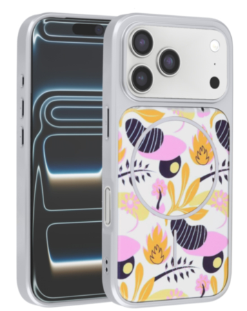 Dual Layer Flower Design Magsafe Cases - WHITE for iPhone 17 Pro (Only Ground Shipping)
