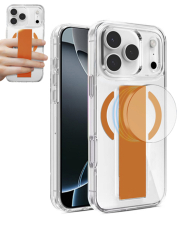 Hard Clear Case with MagGrip for iPhone 17 Pro (ORANGE) (Only Ground Shipping)